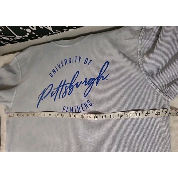 Chicka-d University of Pittsburgh Sweatshirt Top Womens Size Medium Gray Blue - Picture 5 of 8
